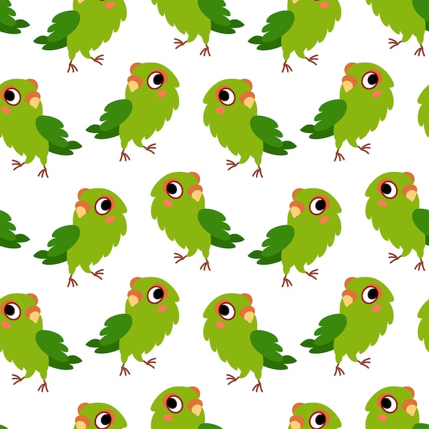 Seamless parrot background for kids Cute children design