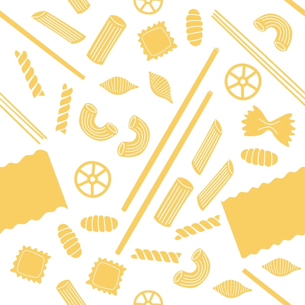 Vector seamless pasta shape pattern