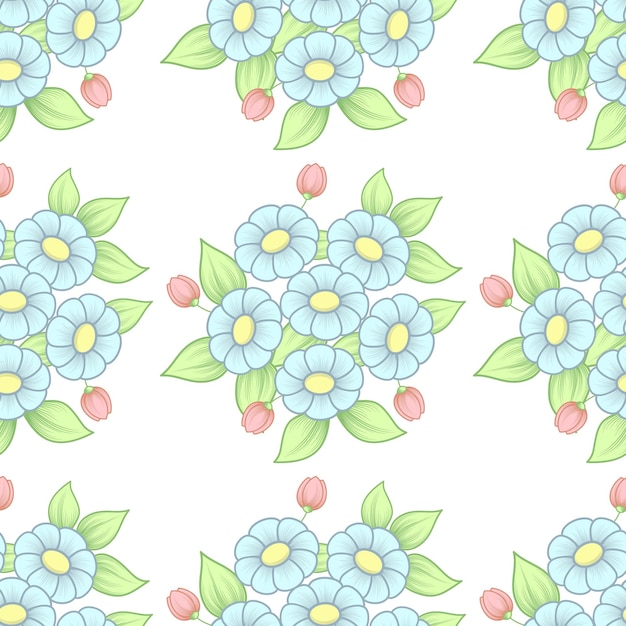 Seamless pastel flowers background