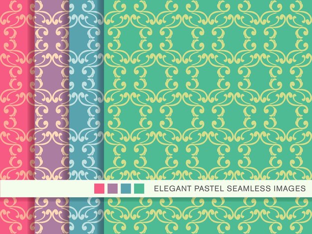 Seamless pastel pattern spiral cross feather frame