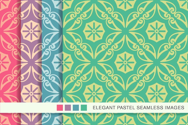 Seamless pattern pastello spiral cross frame vine fiore