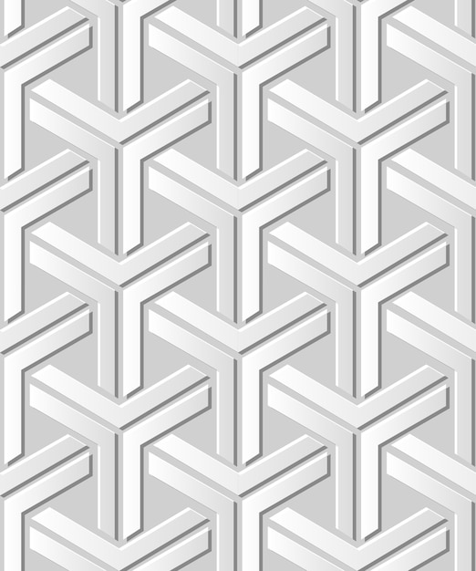 Seamless pattern 3D paper art triangle geometry cross frame