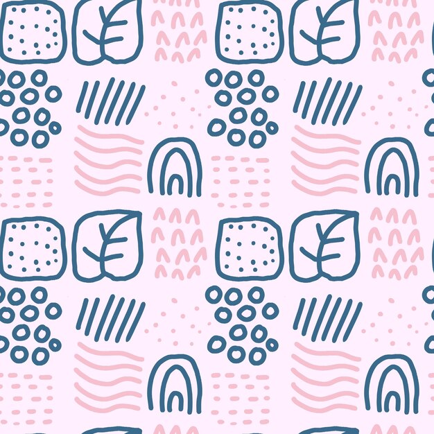 Vector seamless pattern abstracat motif hand drawn