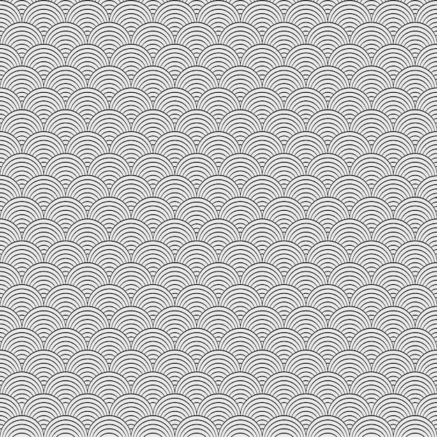 Vector seamless pattern abstract background geometric circle fish skin