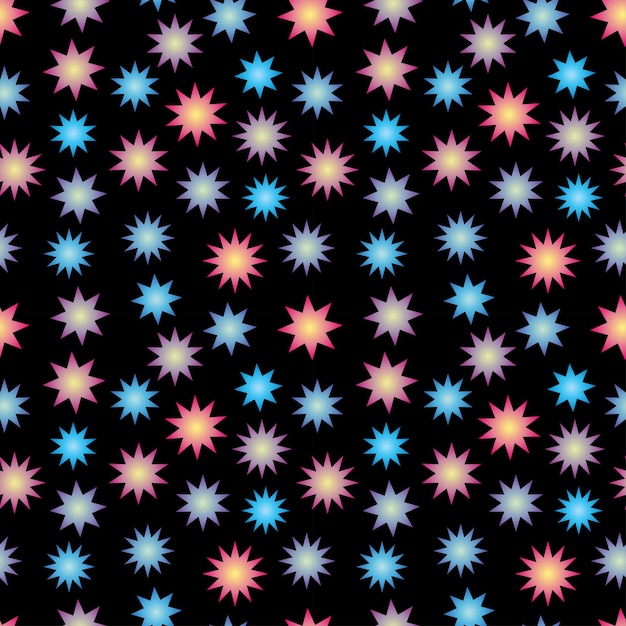抽象的なカラフルな星の形のシームレスなパターン