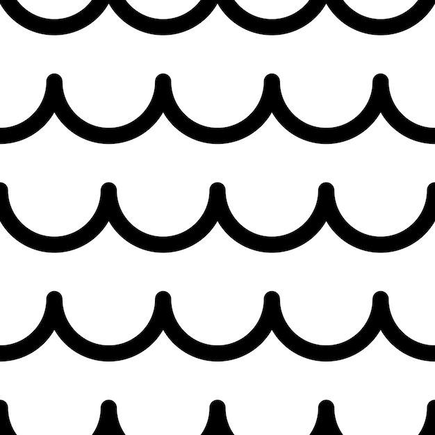 Seamless pattern abstract doodle vector waves