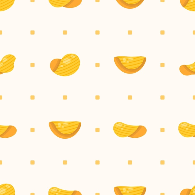 Seamless pattern abstract elements fast food chips vector design style background illustration