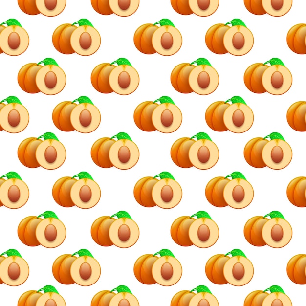 Seamless Pattern Abstract Elements Orange Peach Food Vector Design Style Background Illustration