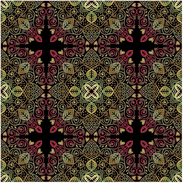 Seamless pattern abstract ethnic art mandala