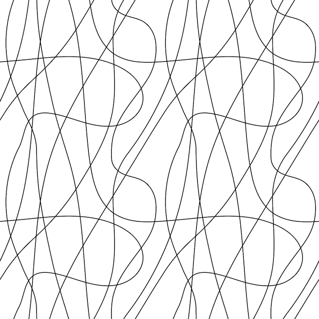 Seamless pattern abstract geometric background intersecting curved lines