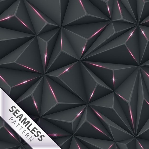 Seamless pattern abstract geometric triangles 3d