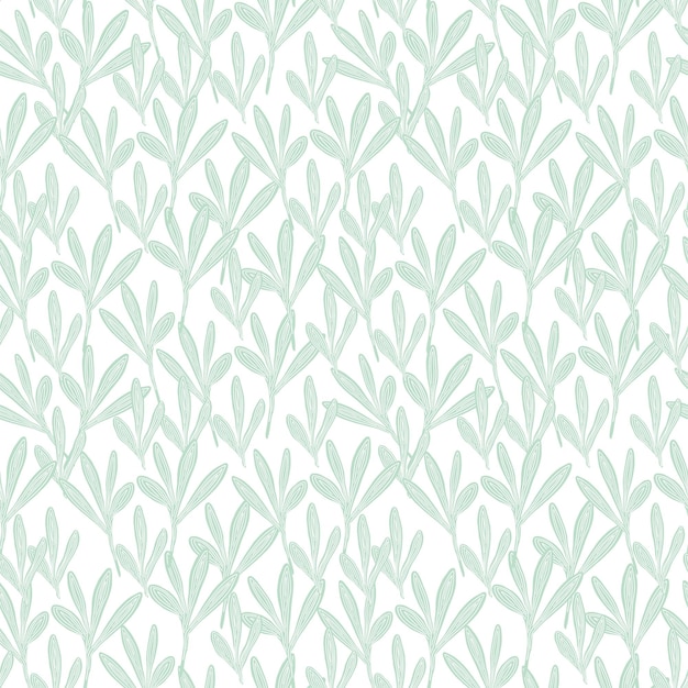 Seamless pattern of abstract twigs spring pattern print for fabric green leaves