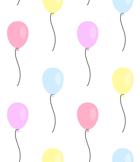 Vector seamless pattern of air balloons in flat style