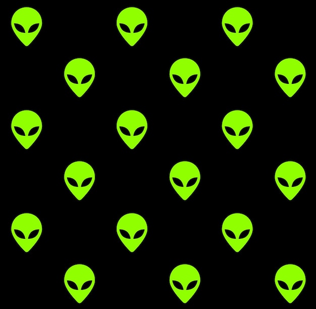 Seamless pattern of alien faces