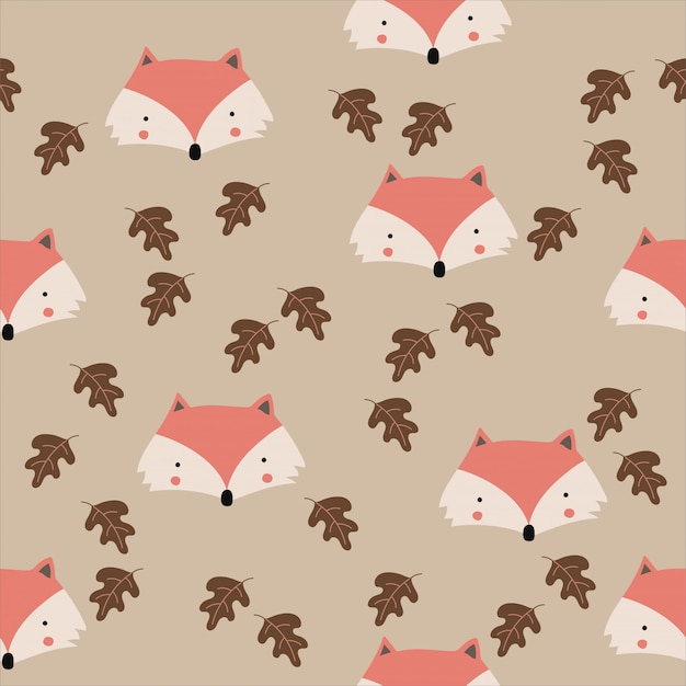 Vector seamless pattern animal forest background