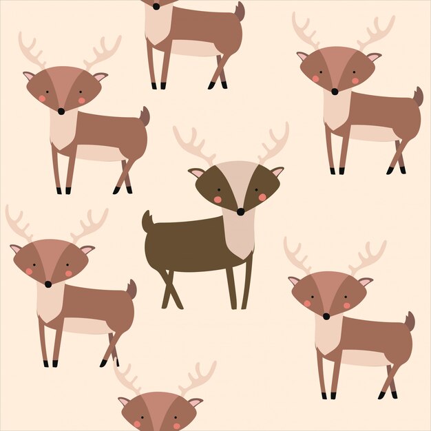 Seamless pattern animal forest background
