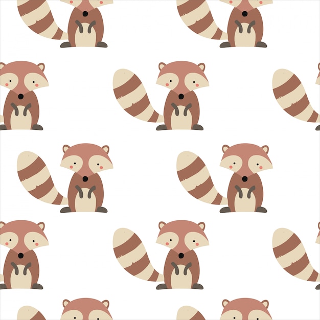 Seamless pattern animal forest background