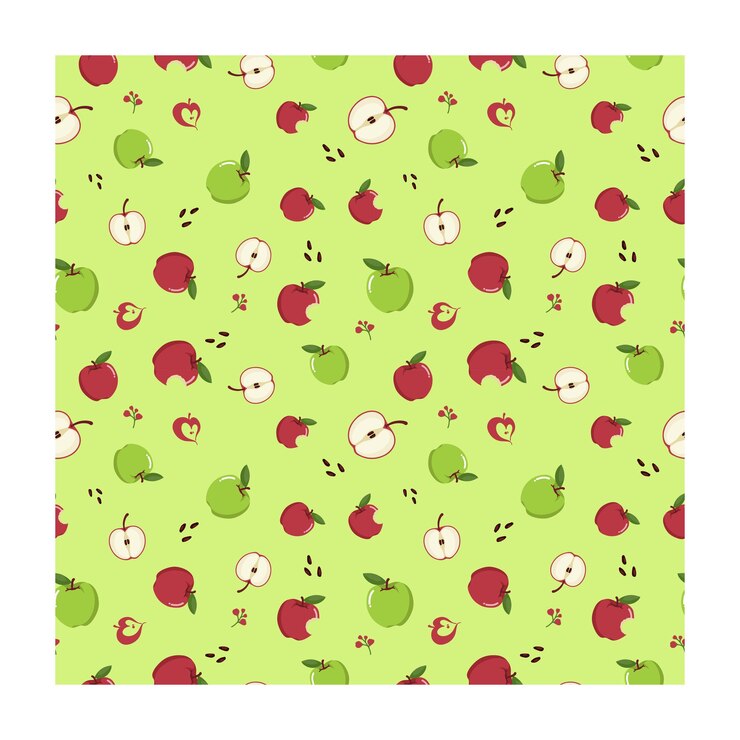 Vector seamless pattern apple flat design children