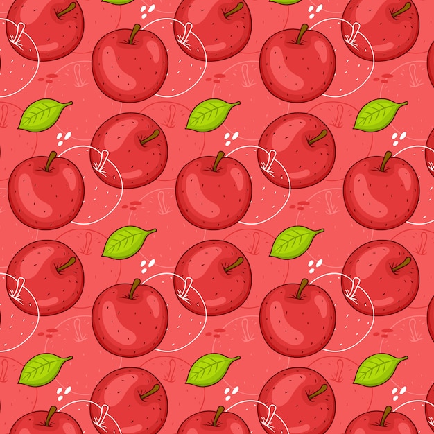 Seamless pattern of apples