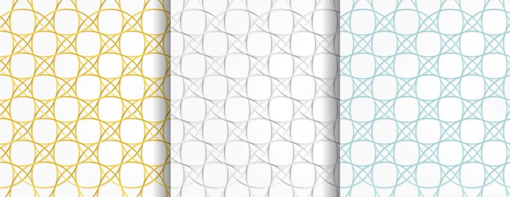 Vector seamless pattern arabian style ornaments oriental square shape set in shiny gold silve blue color