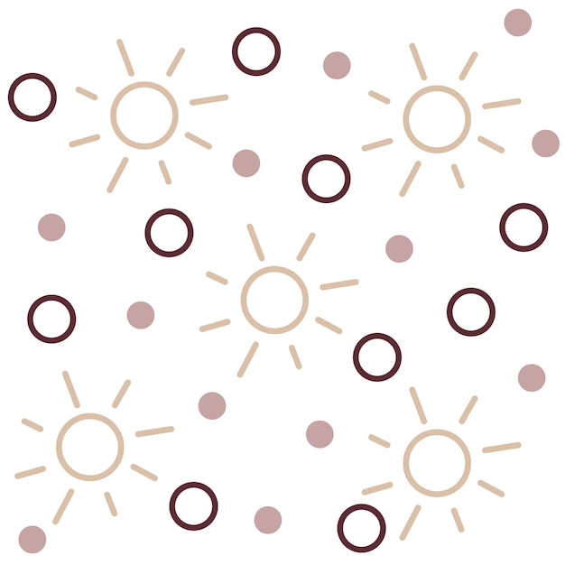원활한 패턴 점성술 스타일 태양 요소 조디악 파스텔 음영 패턴 태양 모양