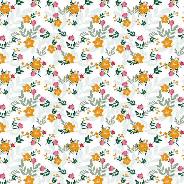 seamless pattern autumn flowers pastel shades