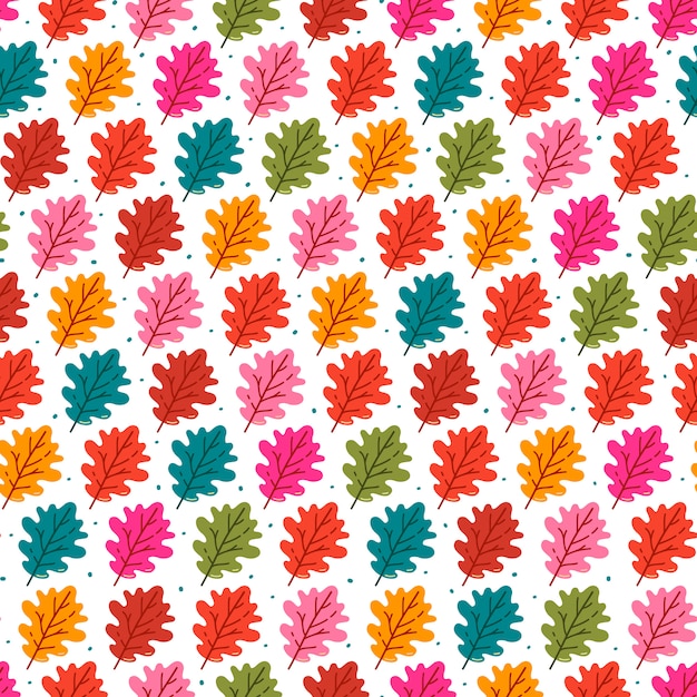 Seamless pattern of autumn leaves