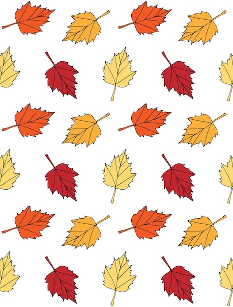 Seamless pattern of autumn leaves