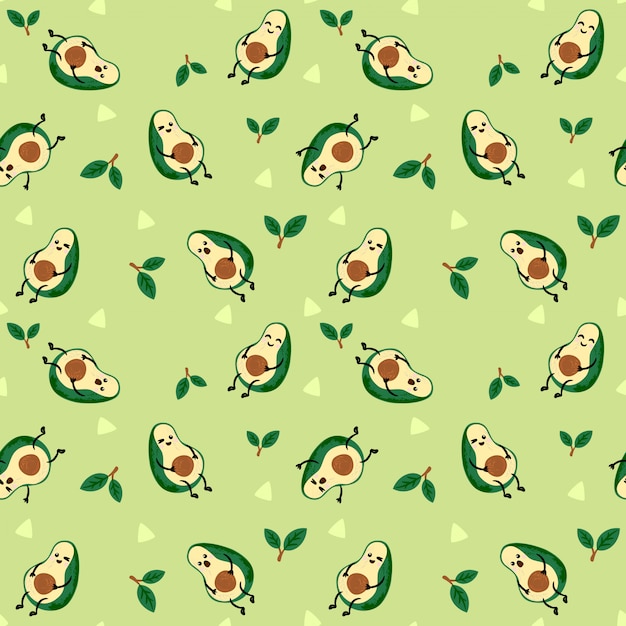 Seamless pattern avocado