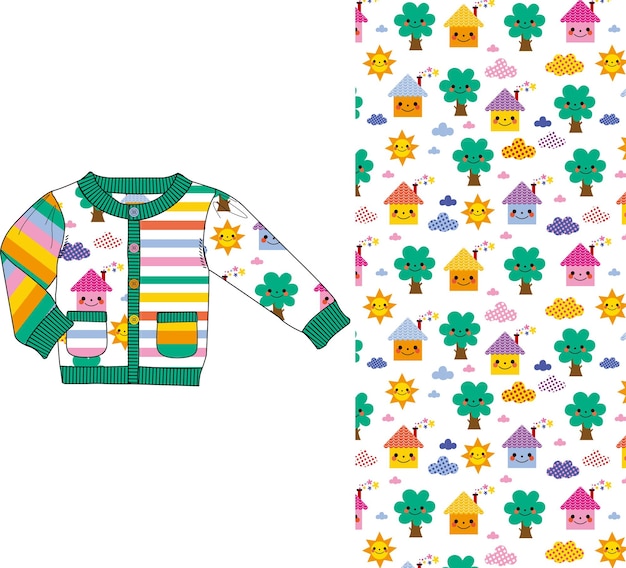 Vector seamless pattern for baby clothes design
