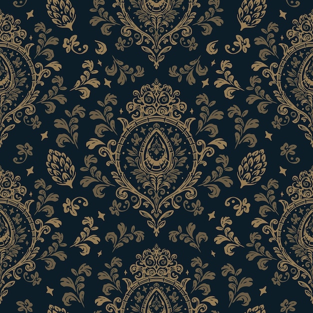 Vector seamless pattern background in baroque rococo victorian renaissance style