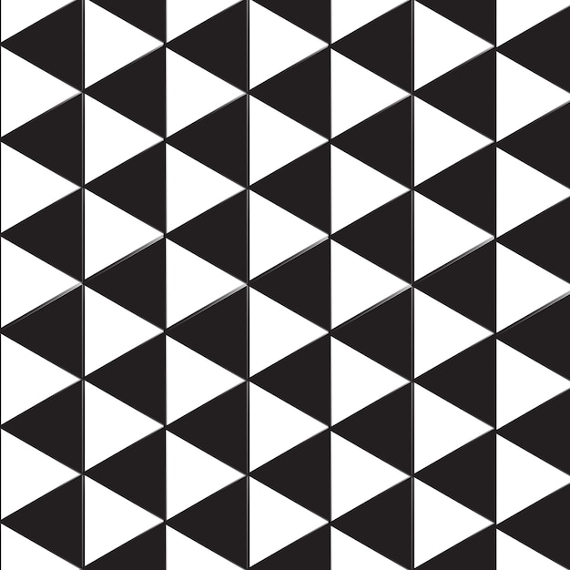 Seamless pattern background triangle, retro vintage design black and white triangles vector.