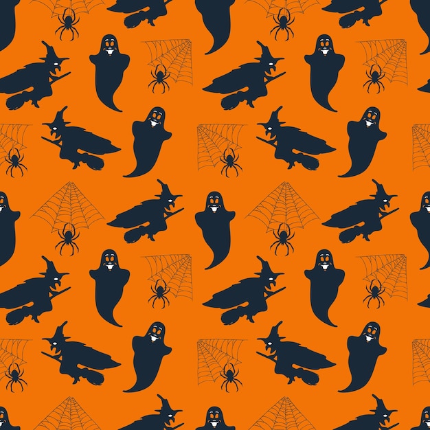 Vector seamless pattern background with halloween