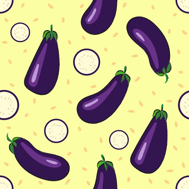 Seamless pattern. background with the image of eggplant.