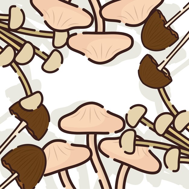 Fondo senza cuciture con le icone dei funghi illustrazione vettoriale