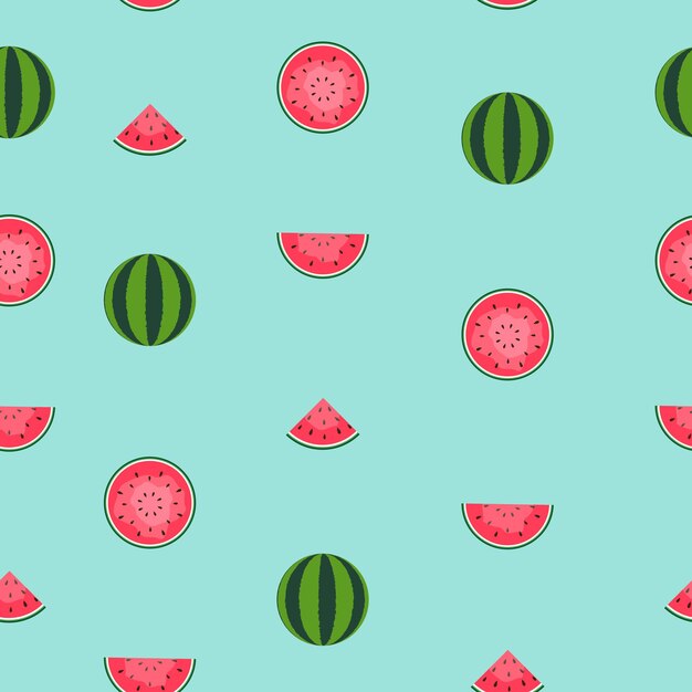 Vector seamless pattern background with watermelon. vector illustration