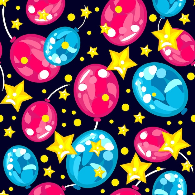 Vector seamless pattern of balloons for a holiday