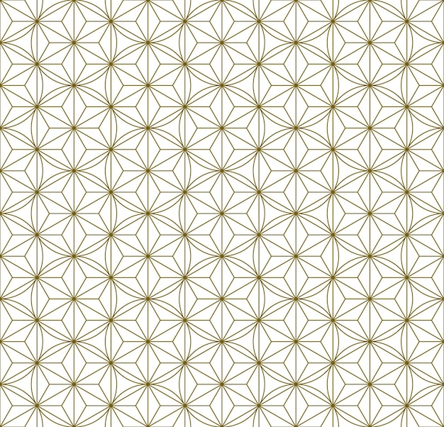A seamless pattern based on elements of the traditional japanese craft kumiko zaiku. fine lines of brown color.