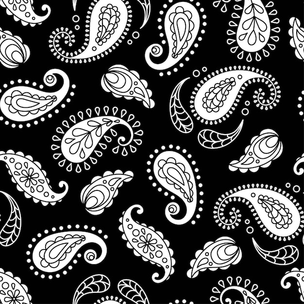 Vector seamless pattern based on ornament paisley bandana print vector background 
paisley