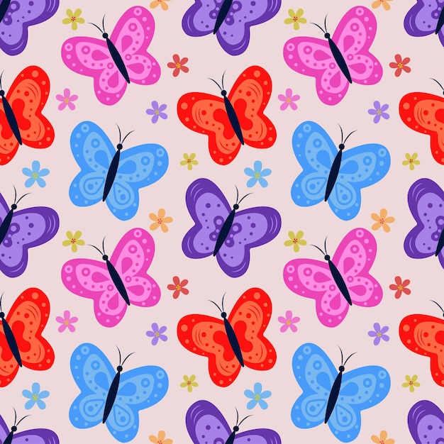 Premium Vector | Seamless pattern of beautiful butterflies abstract ...