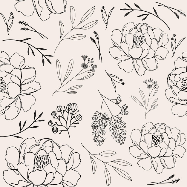 Seamless pattern beautiful flower vector