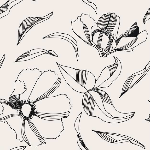 Seamless pattern beautiful flower vector