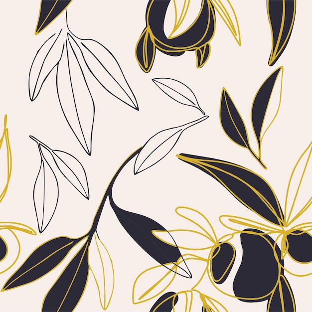 Seamless pattern beautiful lemon fruits and leaves vector Floral pattern