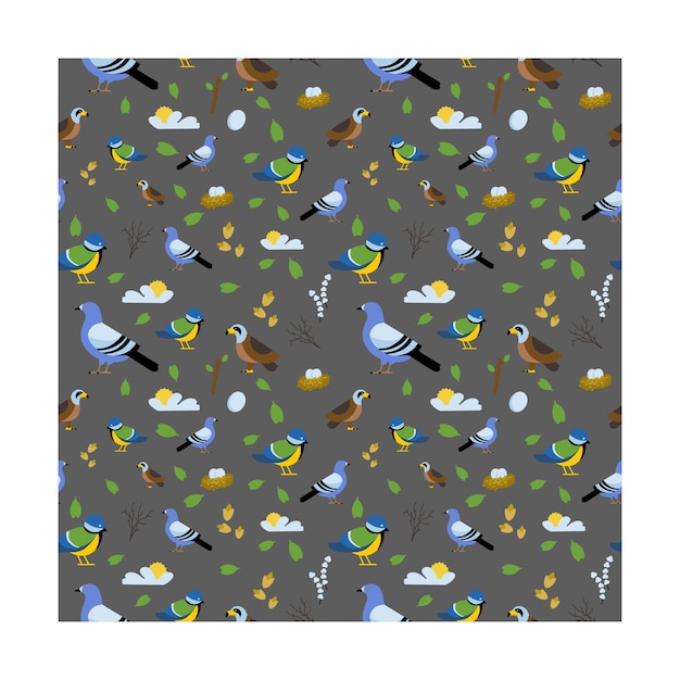 Seamless pattern bird background design