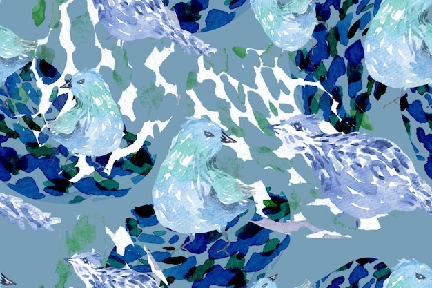 Seamless pattern of bird for fabric and wallpapernatural animal backgroundabstract style