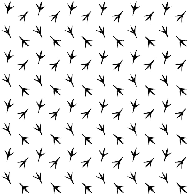 Seamless pattern of bird footprints