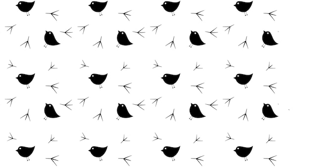 Seamless pattern of bird's paw print .
