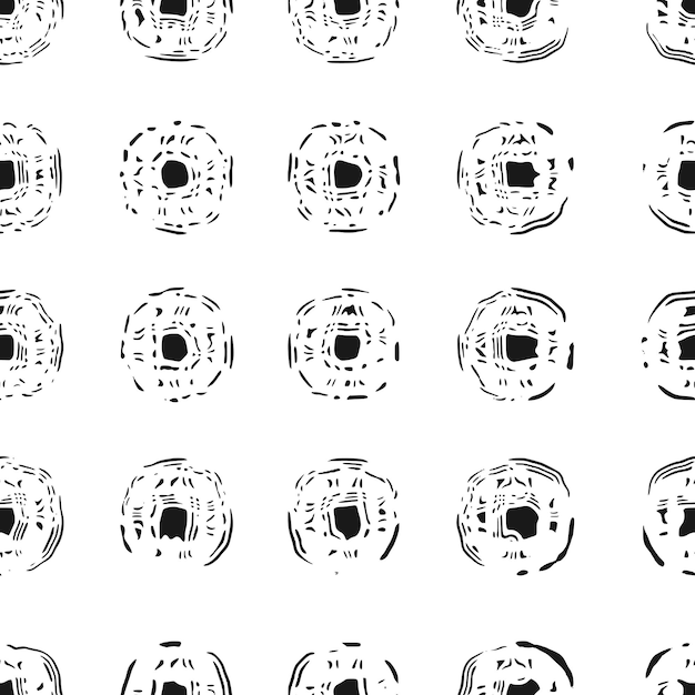 白地に黒のシームレスなパターンの抽象的な形