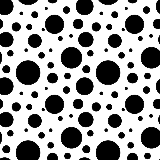 Seamless pattern, black circles of different sizes