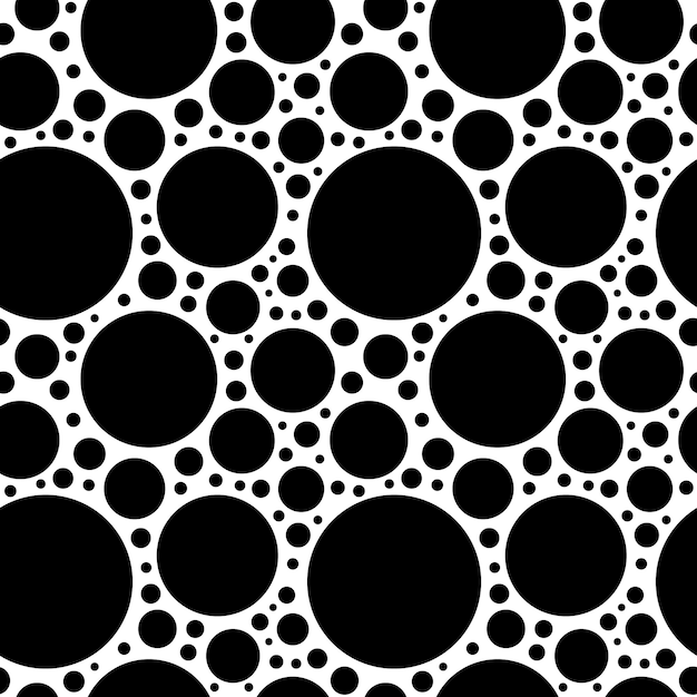 Seamless pattern black circles of different sizes